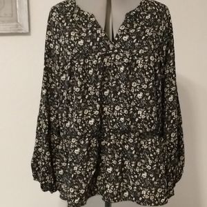 Cotton Bleu Floral Blouse